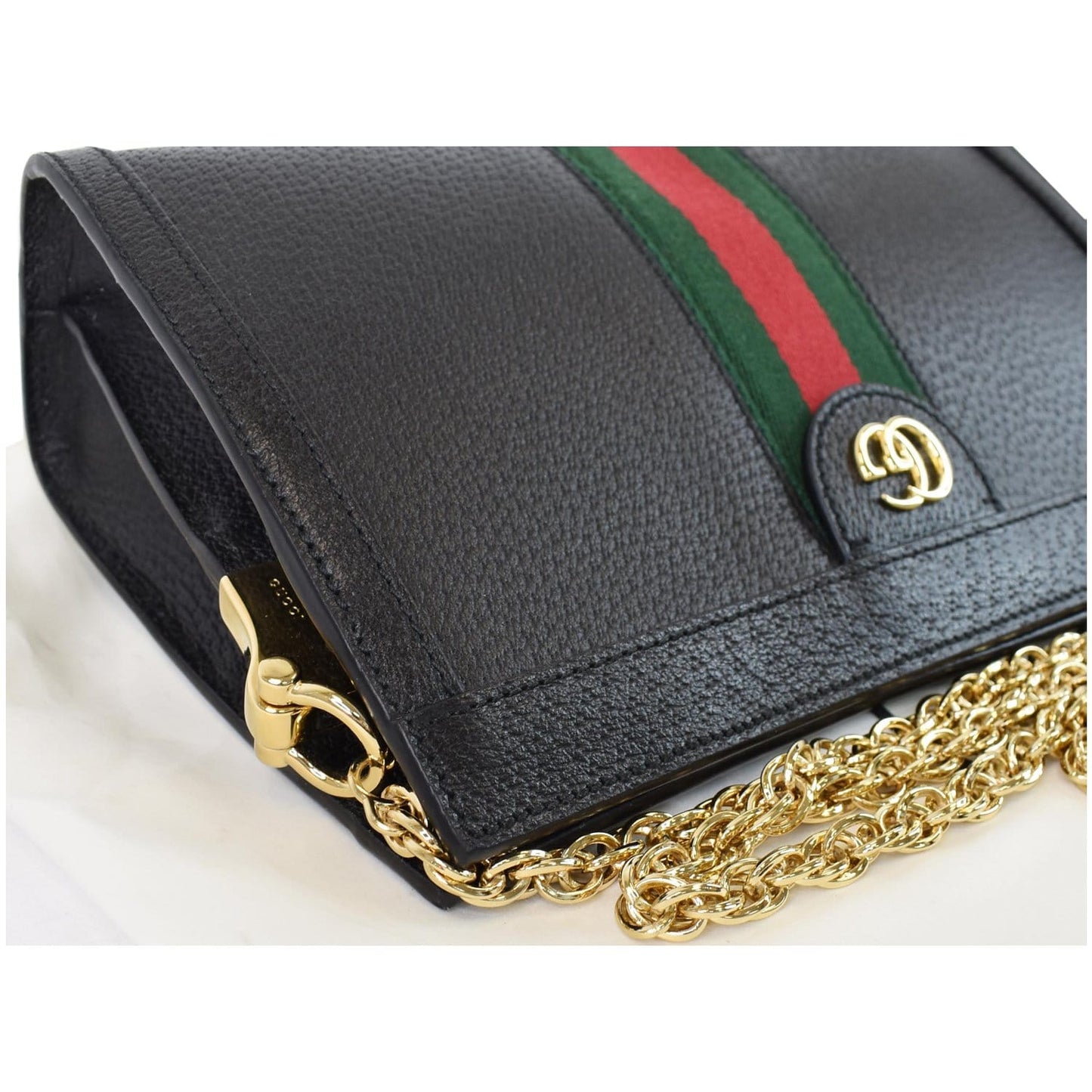 GUCCI Ophidia Small Web Calfskin Shoulder Bag Black 503877