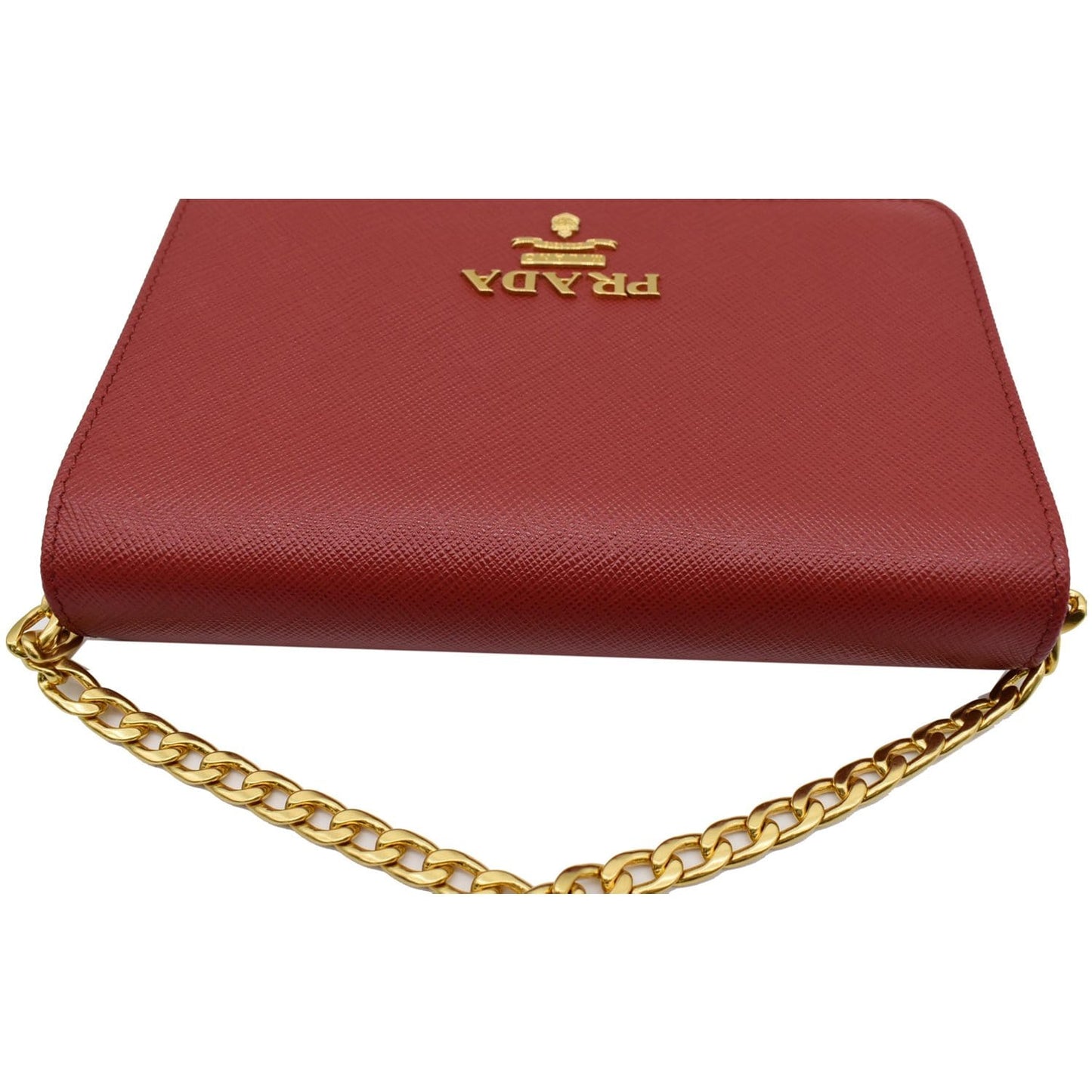 PRADA Saffiano Lux Leather Chain Shoulder Crossbody Bag