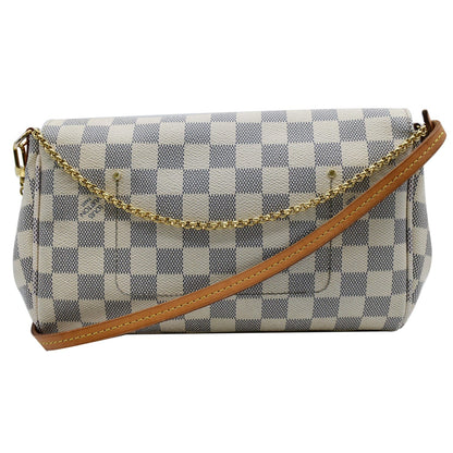 LOUIS VUITTON Favorite MM Damier Azur Crossbody Bag White