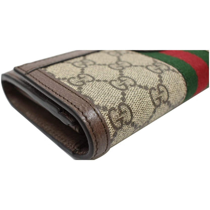 GUCCI Ophidia GG Continental Supreme Canvas Wallet Beige 523153