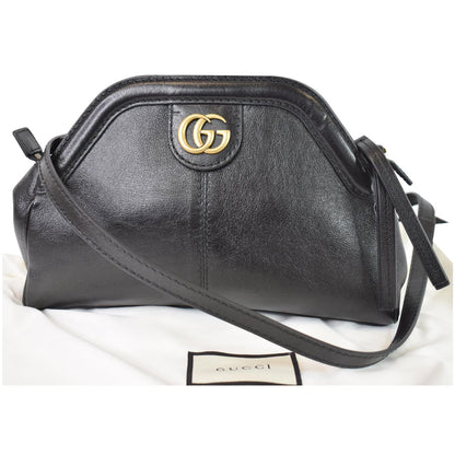 GUCCI GG Re(Belle) Tiger Head Leather Crossbody Bag Black 524620