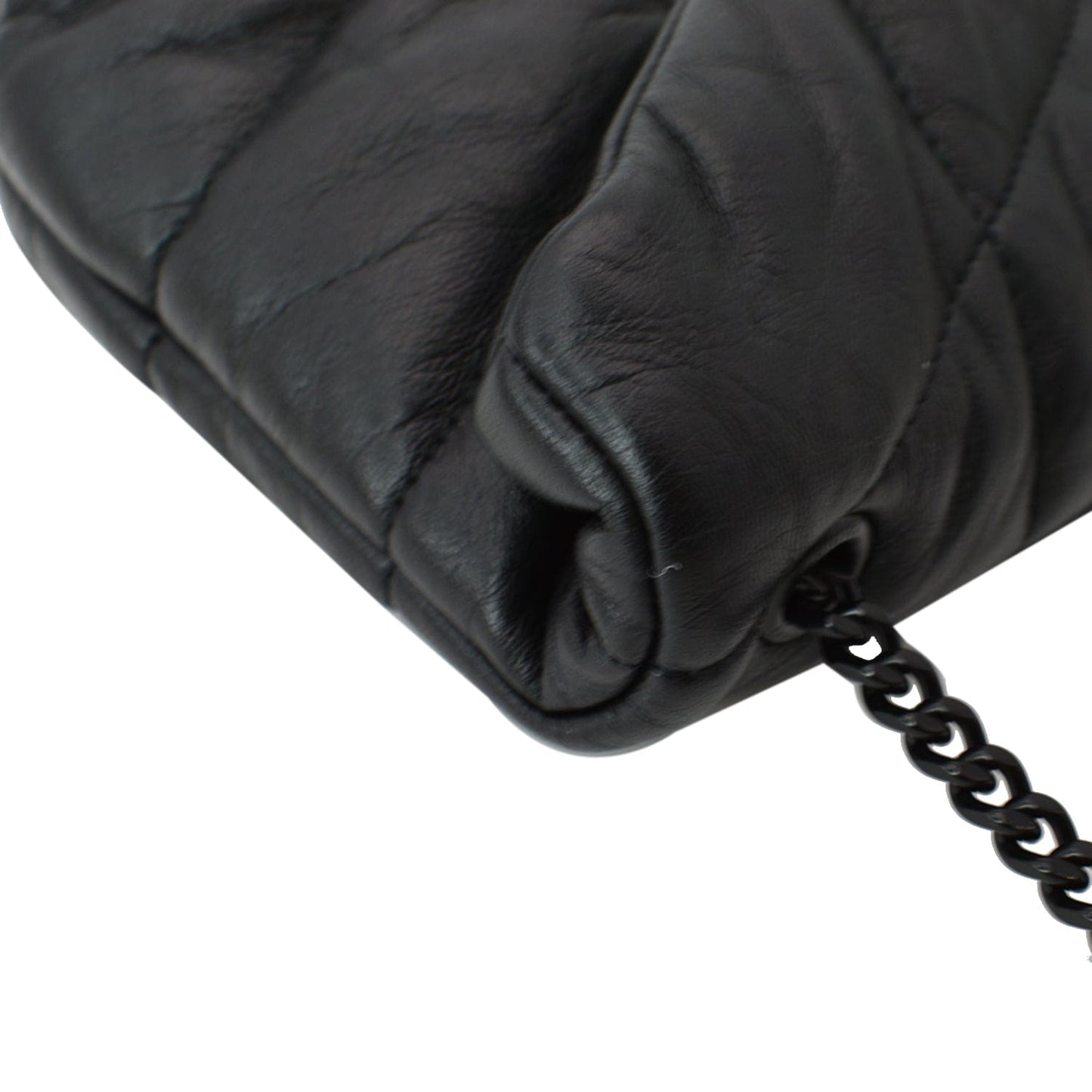 YVES SAINT LAURENT Small Loulou Puffer Quilted Lambskin Leather Crossbody Bag Black