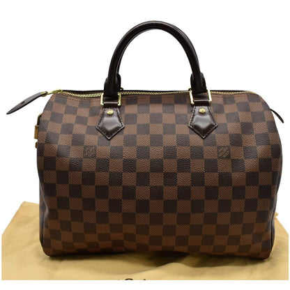 LOUIS VUITTON Speedy 30 Damier Ebene Satchel Bag Brown
