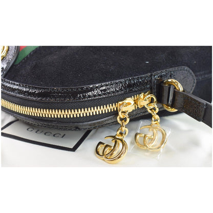 GUCCI Ophidia GG Small Suede Shoulder Bag Black 499621