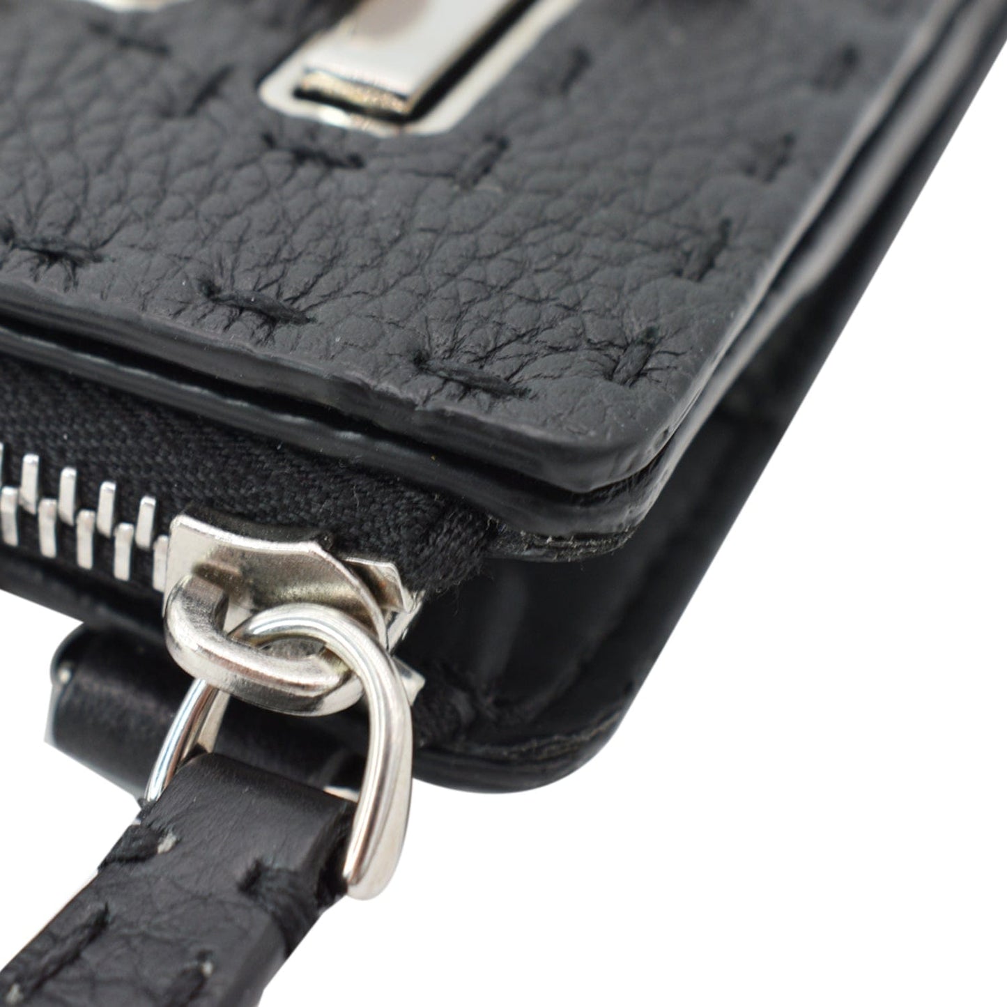 FENDI Leather Crossbody Messenger Bag Black
