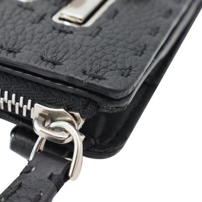 FENDI Leather Crossbody Messenger Bag Black
