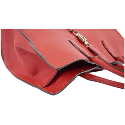 GUCCI Jackie Large Top Handle Leather Tote Bag Red 362970