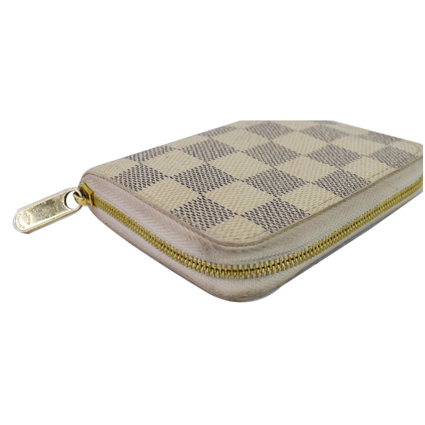 LOUIS VUITTON Birds Zippy Damier Azur Coin Purse White