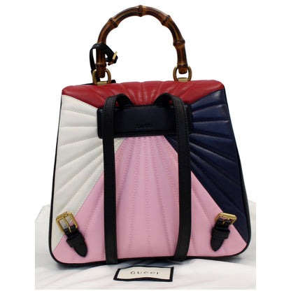 GUCCI Queen Margaret Quilted Leather Bee Backpack Bag Multi 476664