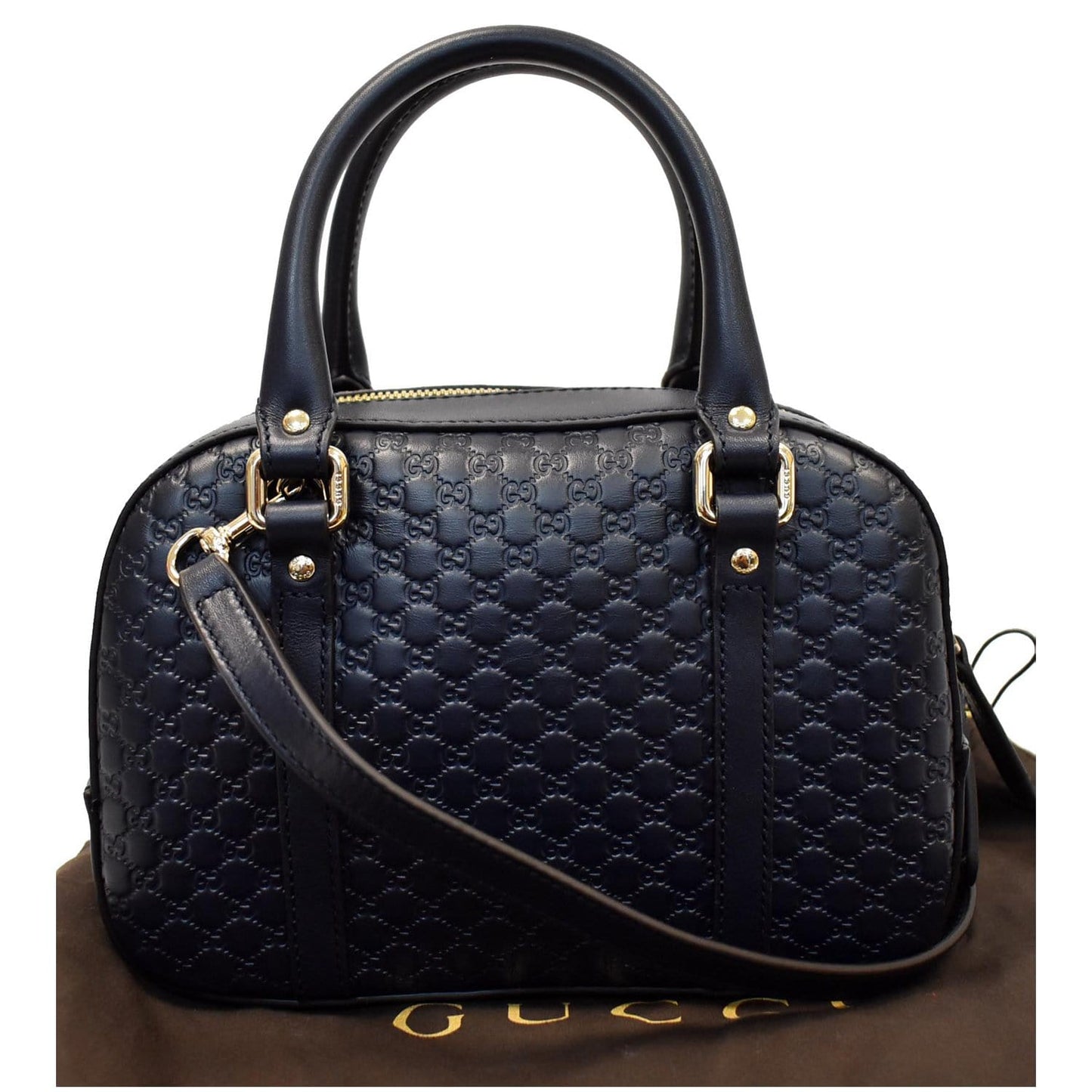 GUCCI Microguccissima Small Leather Crossbody Bag Black 510289
