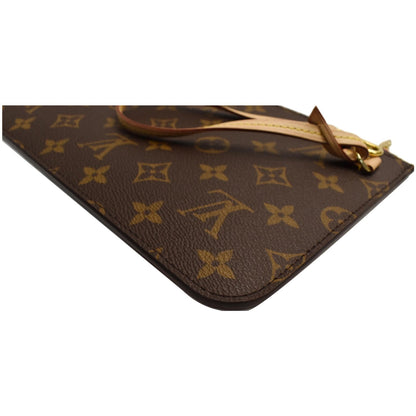 LOUIS VUITTON Pochette Wristlet Pouch Monogram Canvas Neverfull GM Brown