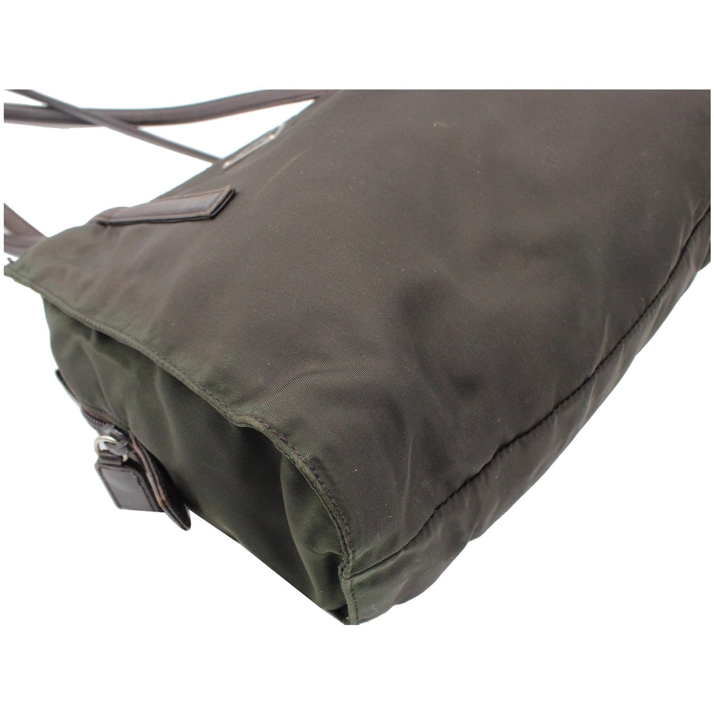 PRADA Nylon Tote Shoulder Bag Dark Green