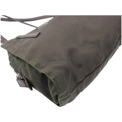 PRADA Nylon Tote Shoulder Bag Dark Green