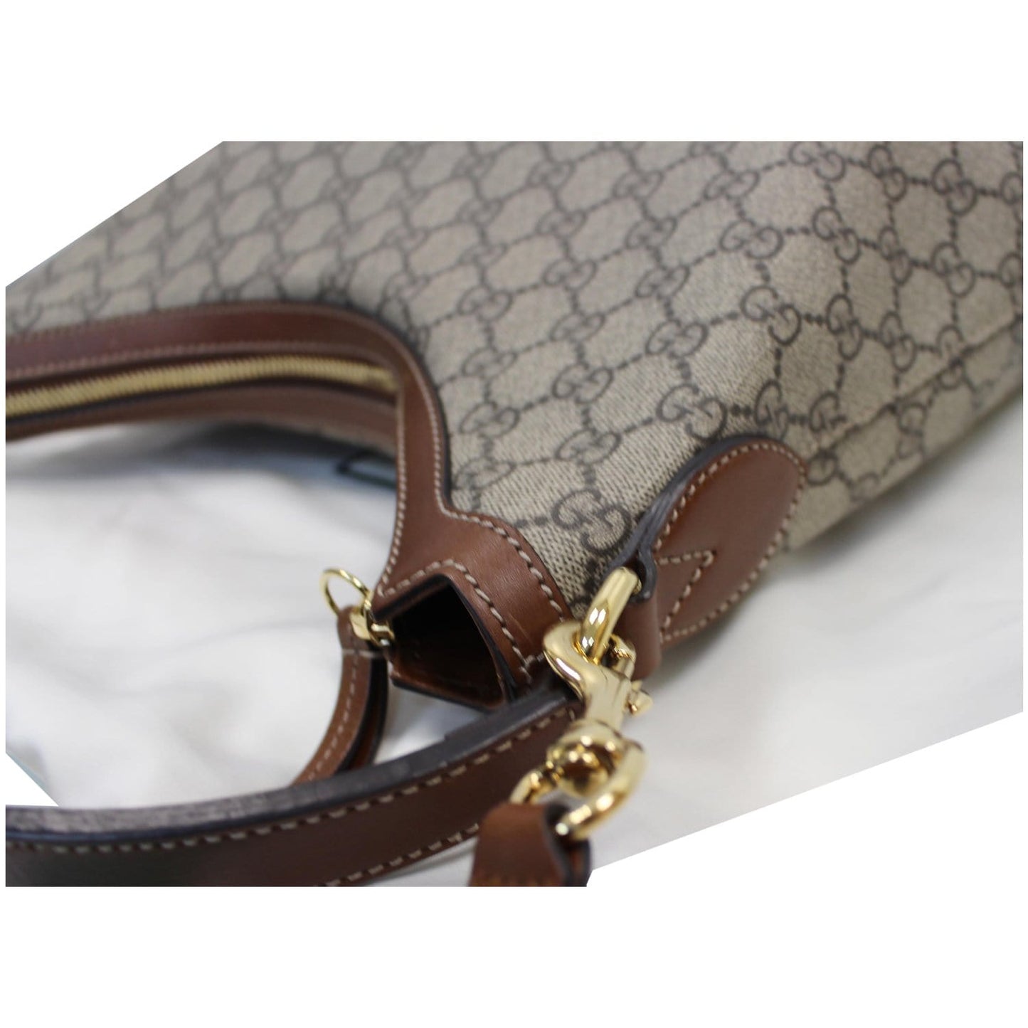 GUCCI Linea A Supreme Coated Canvas Hobo Shoulder Bag Beige 414930 - 15% OFF