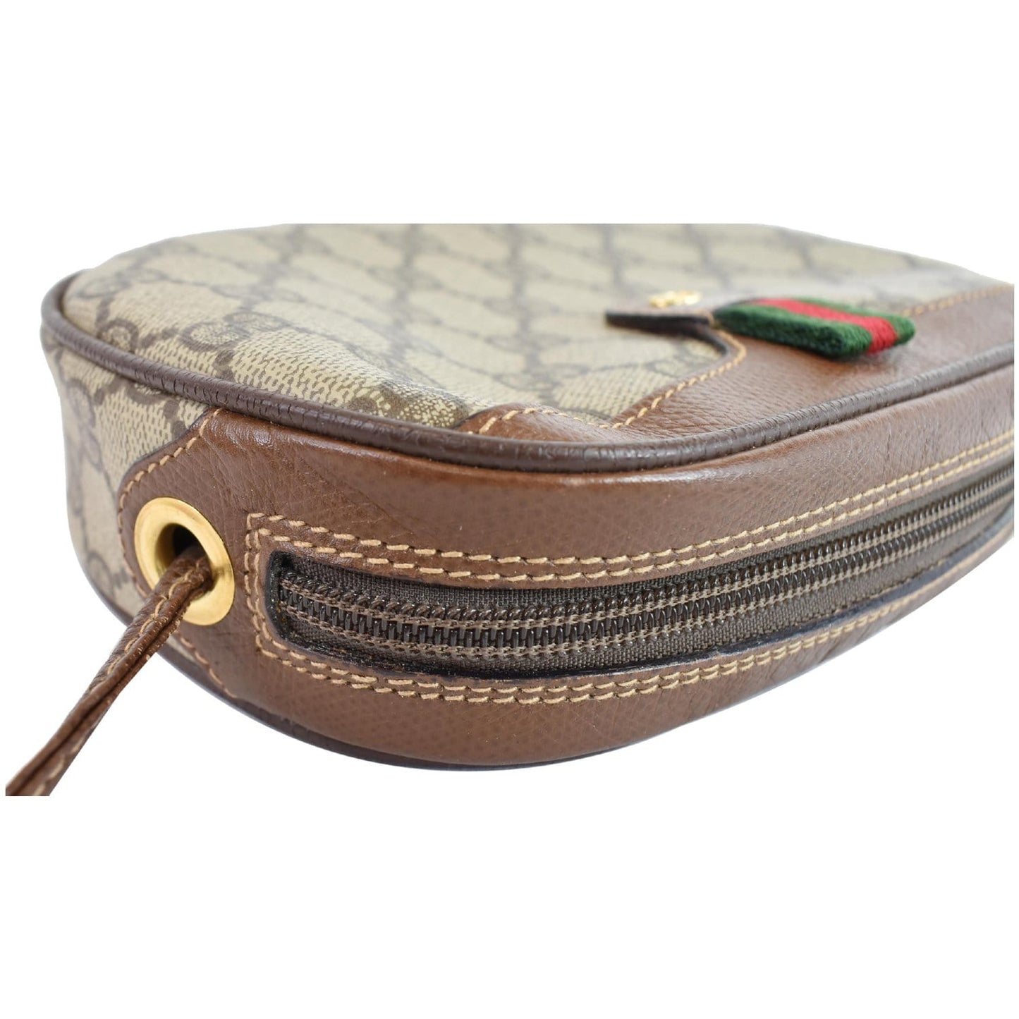 GUCCI GG Supreme Web Crossbody Bag Beige 007.58