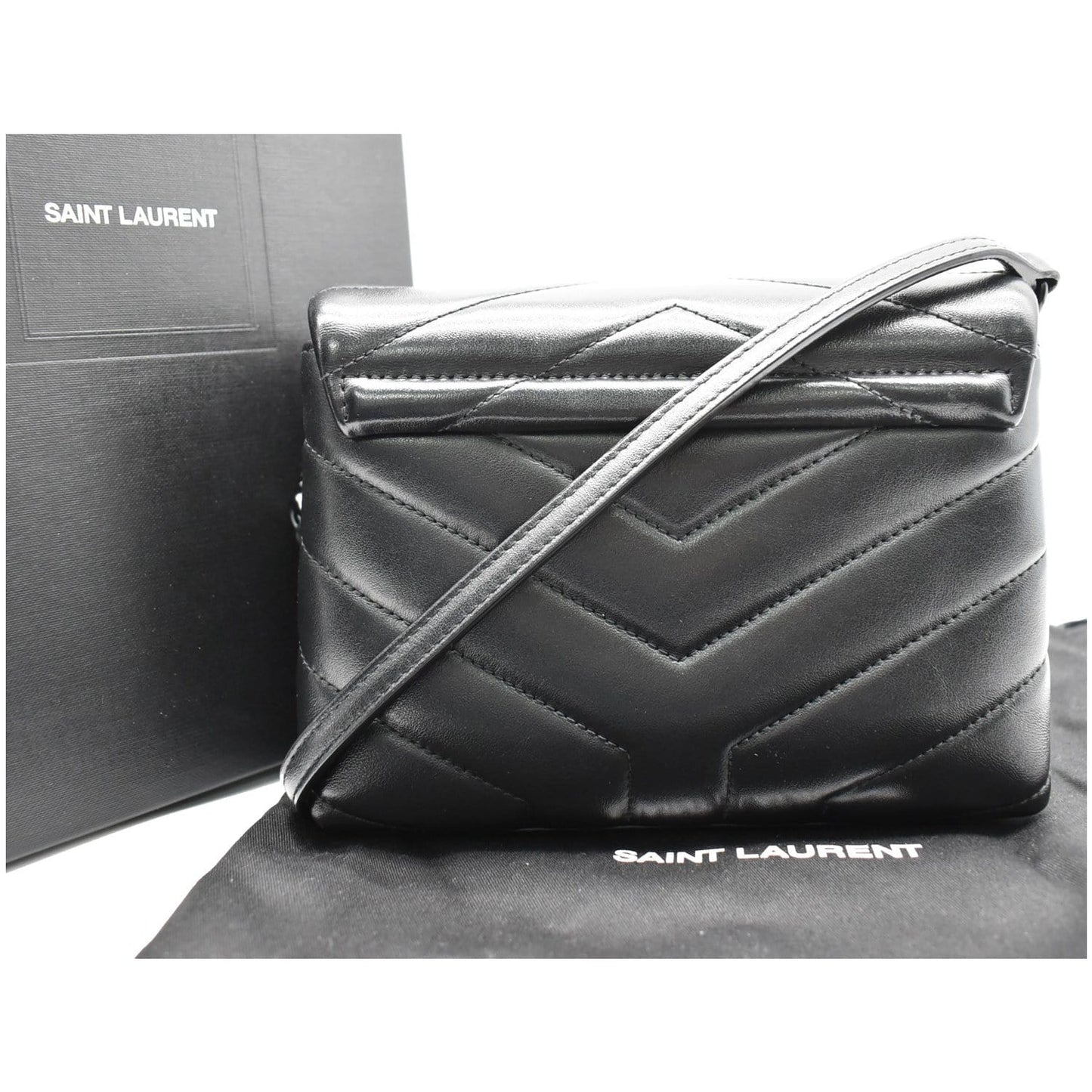 YVES SAINT LAURENT Loulou Toy Matelasse Leather Crossbody Bag Black