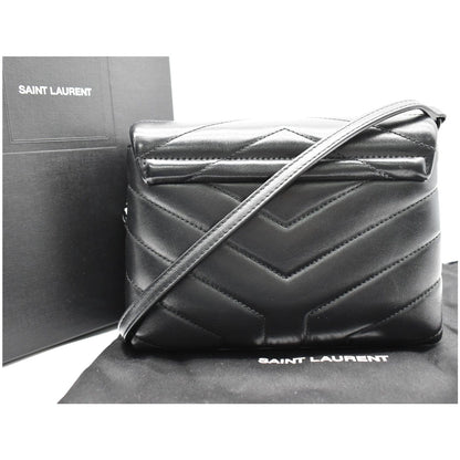 YVES SAINT LAURENT Loulou Toy Matelasse Leather Crossbody Bag Black