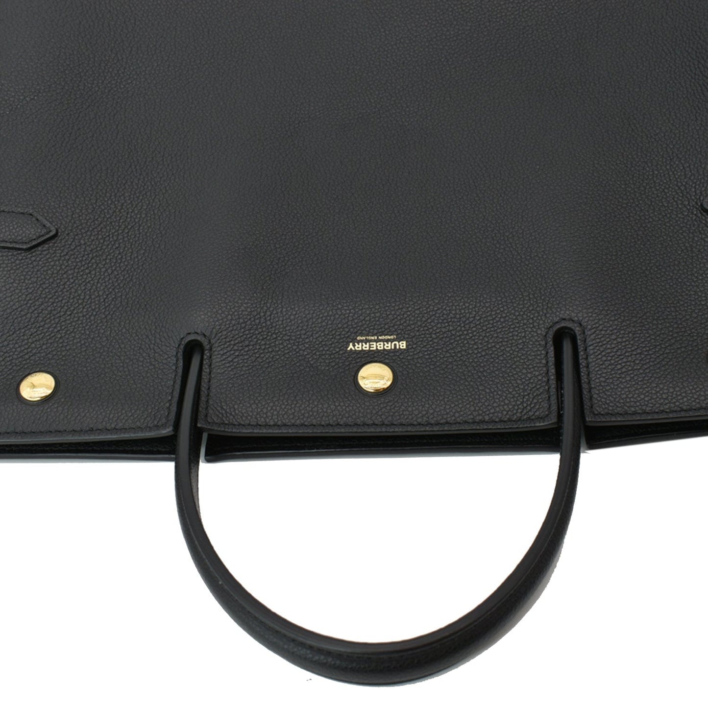 BURBERRY Large Title Leather Tote Bag Black