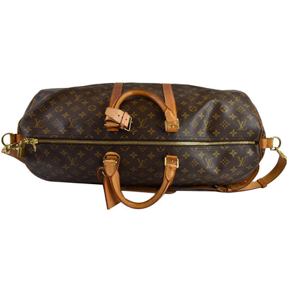 LOUIS VUITTON  Keepall Bandouliere 55 Monogram Canvas Travel Bag Brown