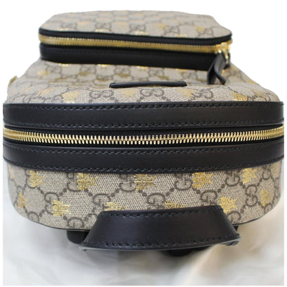 GUCCI Bees Small Day GG Supreme Monogram Backpack Bag Beige 427042
