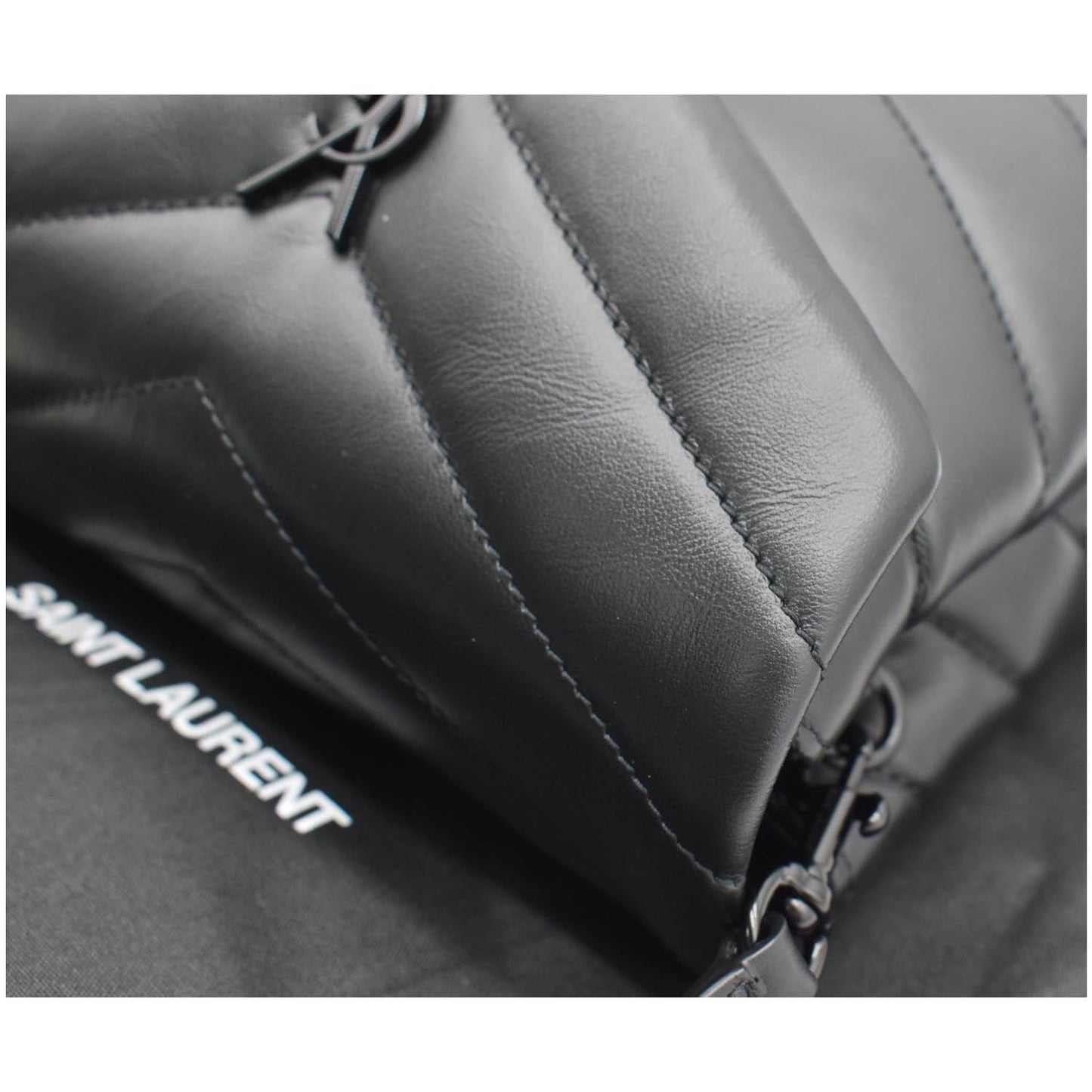 YVES SAINT LAURENT Loulou Toy Matelasse Leather Crossbody Bag Black