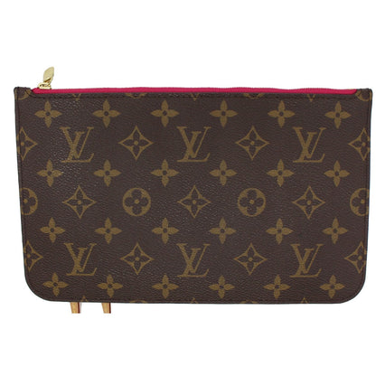 LOUIS VUITTON Neverfull MM Monogram Canvas Pochette Wristlet Pouch Fuchsia