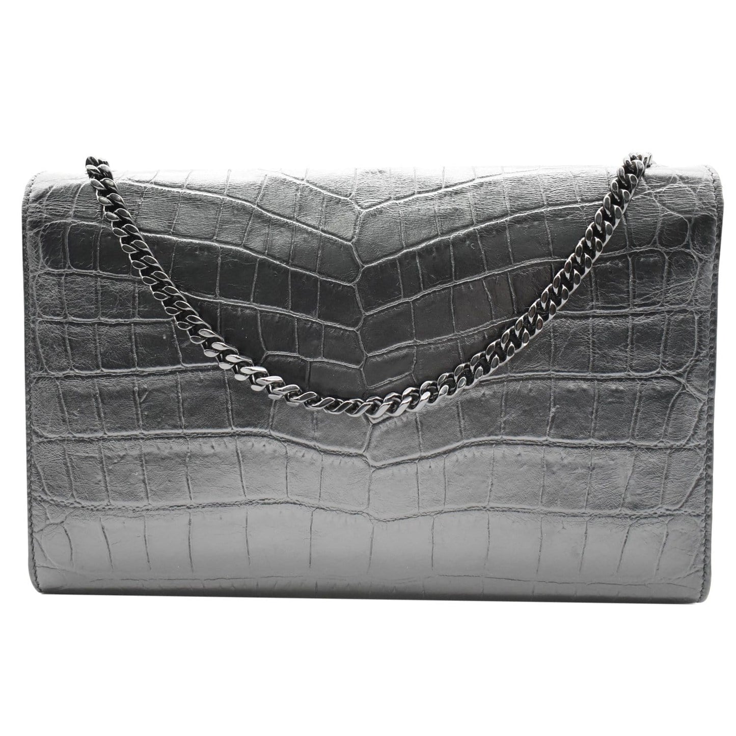 YVES SAINT LAURENT WOC Crocodile-Embossed Shoulder Bag Black  - Hot Deals
