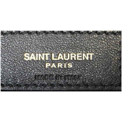 YVES SAINT LAURENT Medium Loulou Matelasse Leather Chain Shoulder Bag Dark Smog