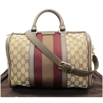 GUCCI Vintage Web Original GG Boston Bag Beige 247205