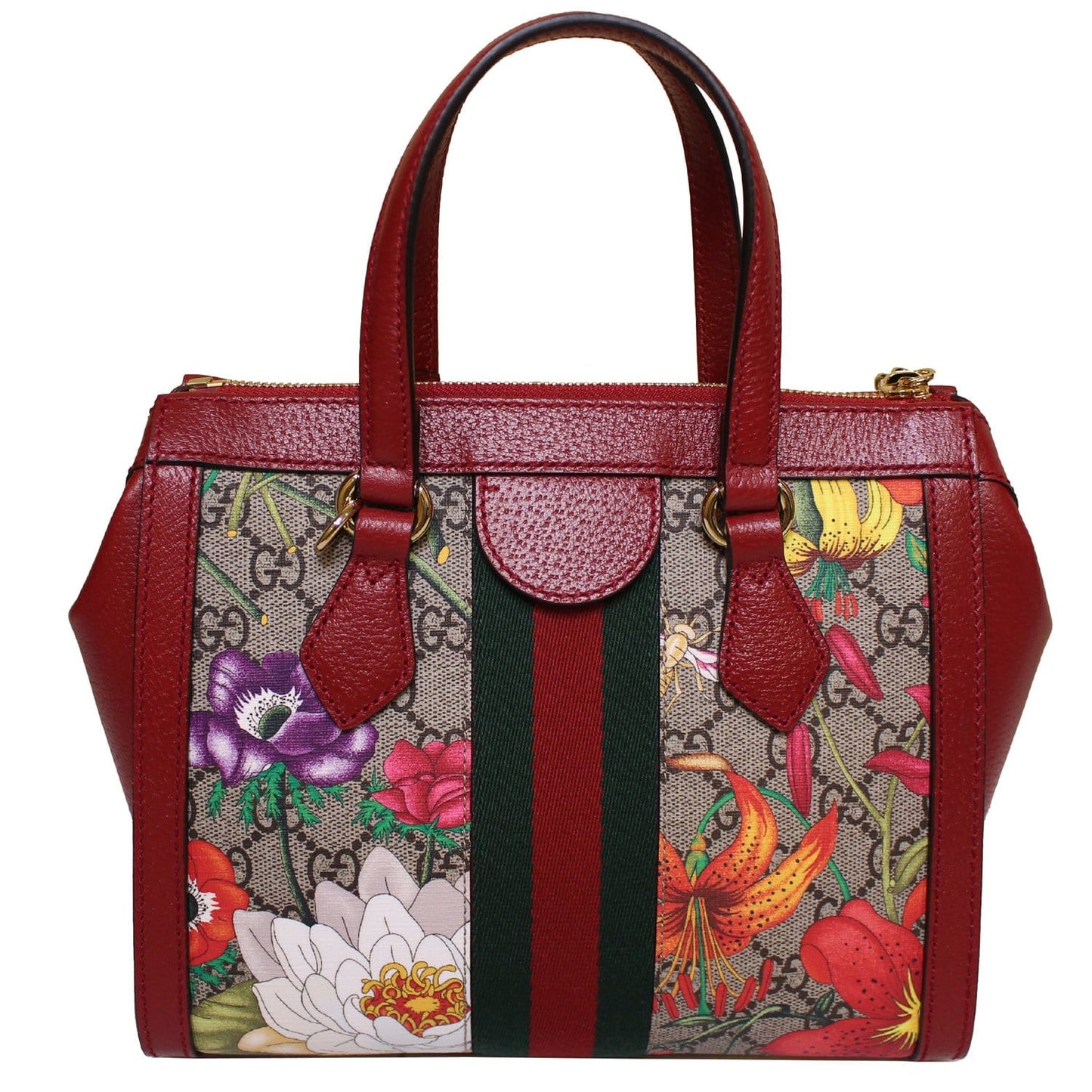 Gucci Ophidia GG Flora Supreme Small Tote Bag Red 547551