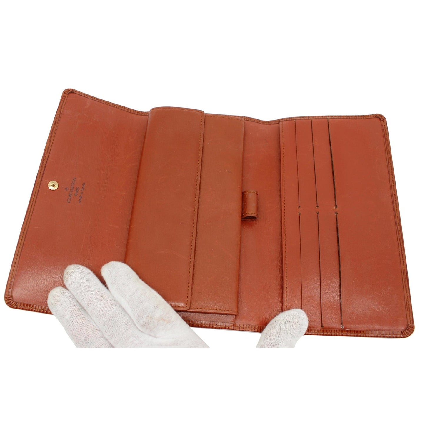LOUIS VUITTON Continental Flap Epi Leather Wallet Orange