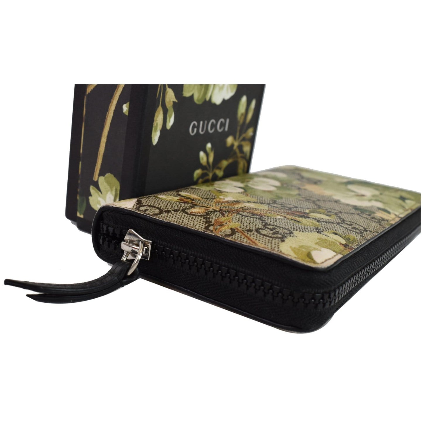 GUCCI Blooms Zip Around GG Canvas Wallet 408665 Beige