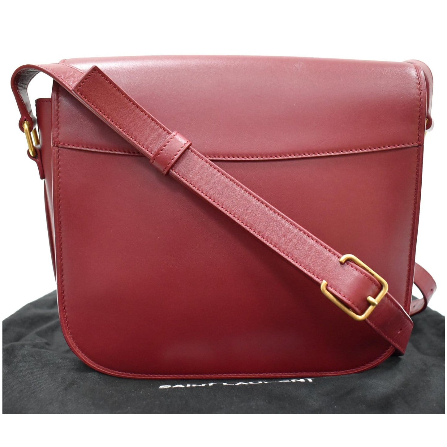 YVES SAINT LAURENT Betty Smooth Leather Shoulder Bag Burgundy