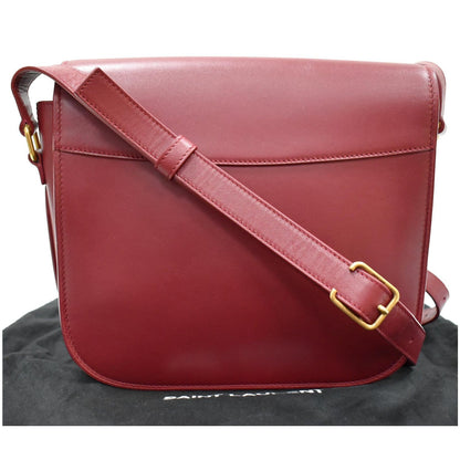 YVES SAINT LAURENT Betty Smooth Leather Shoulder Bag Burgundy
