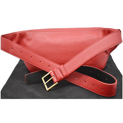 YVES SAINT LAURENT Classic Monogram Leather Belt Bag Red