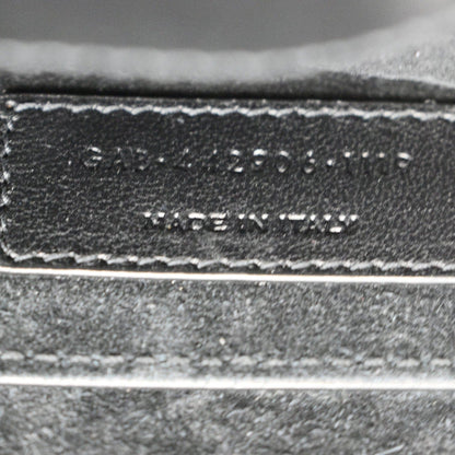 YVES SAINT LAURENT Monogram Sunset Medium Leather Shoulder Bag Black