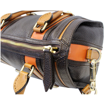 Burberry Alchester Bowling Leather Satchel Shoulder Bag Black