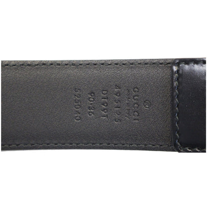 GUCCI Web Leather Belt Black 495125 Size 36