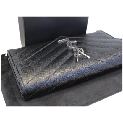 YVES SAINT LAURENT Large Grain De Poudre Wallet Black