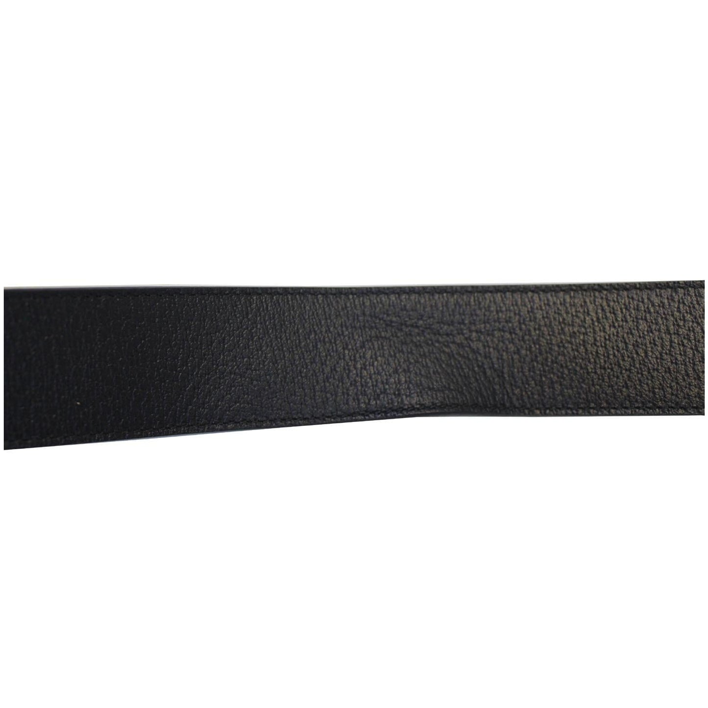 GUCCI Double G Buckle Leather Belt Black Size 41
