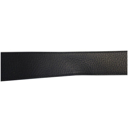 GUCCI Double G Buckle Leather Belt Black Size 41