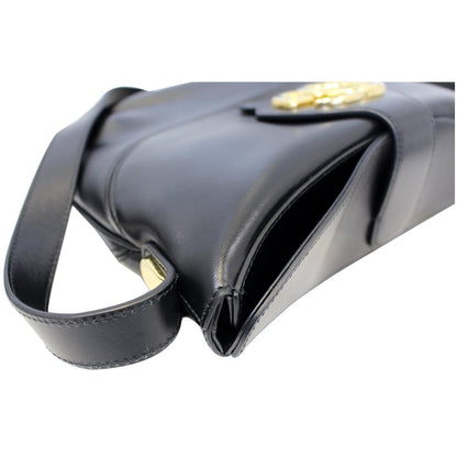 GUCCI Arli Medium Calfskin Leather Shoulder Bag 568857 Black