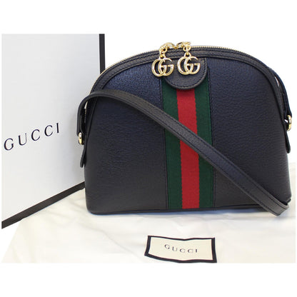 Gucci Ophidia Small Web GG Leather Shoulder Bag Black