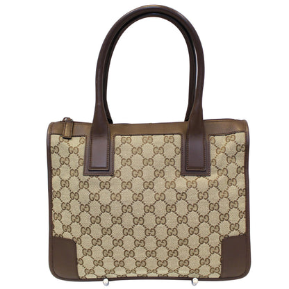 GUCCI GG Supreme Canvas Tote Bag Brown