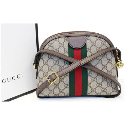 GUCCI Ophidia GG Supreme Canvas Small Shoulder Bag Beige 499621