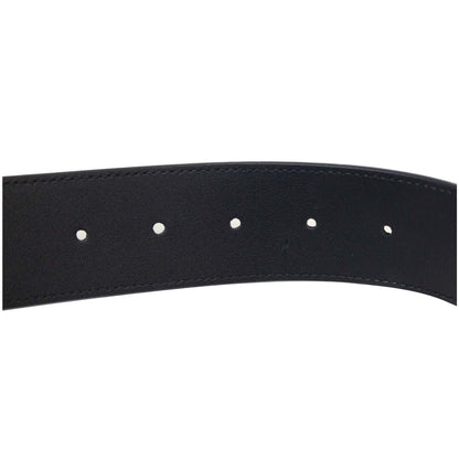GUCCI Double G Buckle Black Leather Belt Size 39 Black