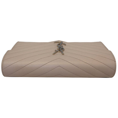 YVES SAINT LAURENT Monogram Grain De Poudre Chain Wallet Pale Blush