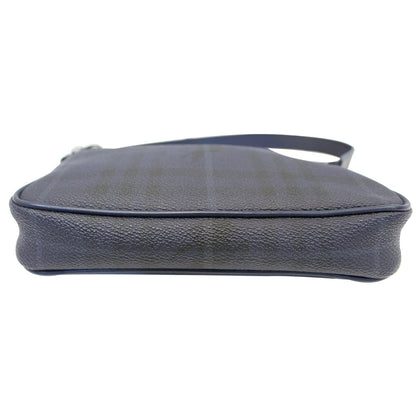 BURBERRY Coated Pochette Blue Canvas Clutch