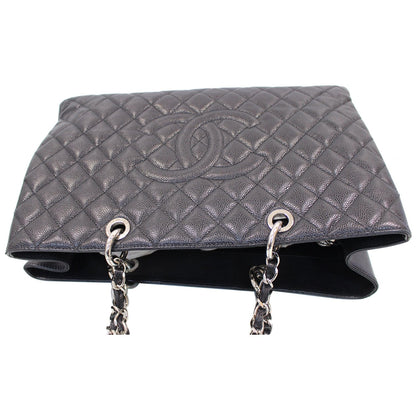 CHANEL XL Grand Caviar Leather Shopping Tote Bag Black
