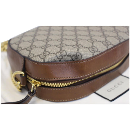 GUCCI GG Supreme Mini Chain Crossbody Bag Beige 409535